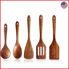 Non-Toxic Wooden Utensil Set - 5 Durable Acacia Tools for Effortless Cooking picture