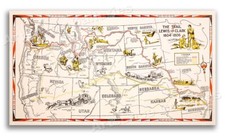 1806-1804 Trail of Lewis and Clark Illustrated Expedition Map  - 14x24 picture