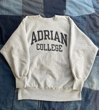 Vintage 90s Champion Adrian College Reverse Weave Sweatshirt Size XL USA Made picture