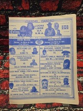 AUTHENTIC 1991 Lucha Libre CMLL Program  Poster ARENA MEXICO  - 4 Pages 11x8.5