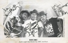 Run DMC x3 ~ Signed Autographed Vintage Publicity Photo w/ Jam Master J~ PSA DNA picture
