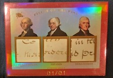 RARE 2023 Pieces Of The Past Historic Premium Washington Adams Jefferson 1/1 picture