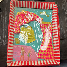 Barbie Living Barbie Vintage Outfit: Pink/Yellow Dress Coat Jacket Shoes 11in picture
