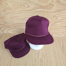 Vintage Yupoong Blank Trucker Hat w Adjustable Snapback Maroon NOS 1 Per picture