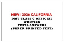 NEW 2026 CALIFORNIA DMV CLASS C OFFICIAL WRITTEN TESTS/ANSWERS (PAPER PRINTED) picture