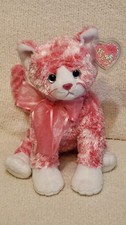 Ty Pinky's Sugarcat Beanie Baby Buddy Size TySilky Very Rare Striped Pink Cat picture