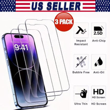 3Pack Tempered Glass Screen Protector For iPhone 15 14 13 12 11 Pro Max XS Lot picture