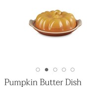 Le Creuset Stoneware Pumpkin Butter Dish New in Box orange Thanksgiving  picture