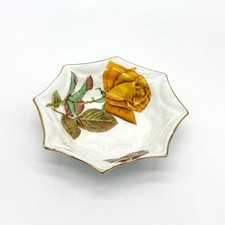 Vtg. Royal Standard English Rose Fine Bone China Dish w/Gold Trim & Floral Desig picture