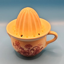 Vintage Royal Crownford Charlotte Ceramic Manual Citrus Juicer Reamer and cup picture