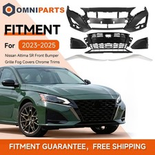 Fit 2023-2025 Nissan Altima SR Front Bumper Grille W/ Fog Covers + Chrome Trims picture