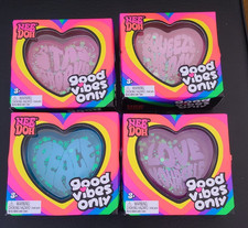 NeeDoh Good Vibes Only Heart - AUTHENTIC Schylling toy Nee Doh - LOT OF 4 picture