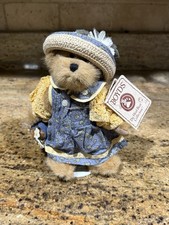 Boyds Bears Janet C Daisydew Blue Floral Dress Yellow Cardigan Daisy Hat NWT picture