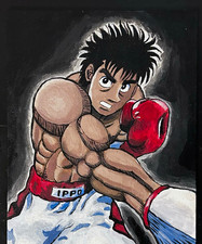 Hajime No Ippo- HAND PAINTED portrait of Ippo Makunouchi- fan made art 10x8in picture