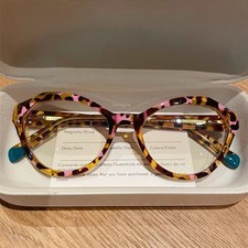 Women's Fashion Retro Cat Eye Full-Rim Eyeglasses Stylish Pink Leopard Frames picture