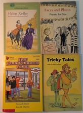 Vintage Children’s Paperback Book Lot 4 Helen Keller Scholastic BSC Poems Tales picture