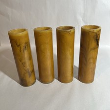 LOT OF 4 VTG BUTTERSCOTCH & BROWN SWIRL BAKELITE CATALIN RODS / TUBES 781 GRAMS picture