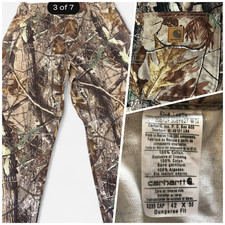 Vtg Carhartt B235 CAP Realtree Camo Pant 42x30 Carpenter Heavyweight Canvas New picture