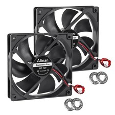 2Pcs 12025 120Mm X 25Mm 12V 5 Inch Dual Ball Bearings Brushless Fan 2Pin DC Cool picture