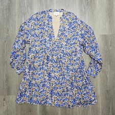 Sezane Bohemia Blue Floral Print Dress Size 2 or XS picture