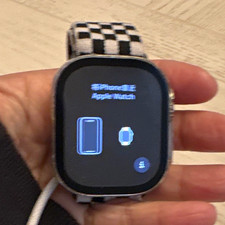 Apple Watch Ultra 49mm Titanium Silver GPS Smartwatch 32GB Black/White Band picture