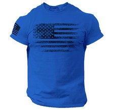 USA Distressed Flag Men T Shirt Patriotic American Tee S - 2XL picture