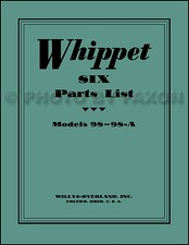 1928 1929 1930 Whippet 98 98A Illustrated Parts Book Willys Master Catalog picture