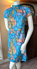 Vintage 60s Mod Dress handmade MCM Go Go abstract Small picture