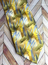 J. Garcia Lava Collection Forty Limited Edition 2005 Silk Tie Abstract Yellow picture