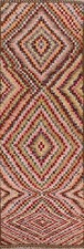 Pastel Color Geometric Moroccan Berber Runner Rug 3'x10' Wool Handmade Carpet picture