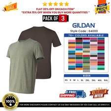 3 Pack Of Gildan G640 Adult Ringspun Short Sleeve Plain Softstyle Jersey T-Shirt picture