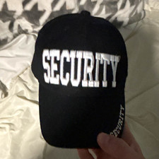 Security Embroidered Baseball Cap Hat Cotton Black/White Unisex One Size picture