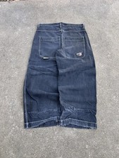 Vintage Faded Y2K Twin Cannon Jnco Jeans Baggy Wide Leg Fit Size 40x32 Men Black picture