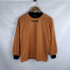 reusch vintage goalkeeper jersey Sz S Orange #1 Long Sleeve Soccer Football  picture