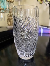 Vintage Bohemian Czech Cut Lead Crystal Cylinder Vase 8