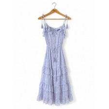 Lulus NWT Easily Adored Floral Maci Dress Size XL Blue Wedding Sundress Party picture