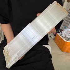 7.48LB Natural transparent selenite crystal fiber gypsum rod shaped specime3.4kg picture