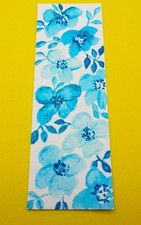 BOOKMARKER ORIGINAL HAND PAINTED WATERCOLOR BLUE FLORAL  WITH COVER AND TASSEL picture