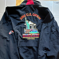 Starbus 2002 U.S. Open Bethpage NY “Twin Towers” Black Full Zip Windbreaker  picture