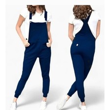 Swoveralls Unisex M Blue Organic Cotton Bib Overalls Adjustable Straps Pockets picture