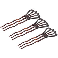 Parcelona French Wavy Three Teeth Tortoise Shell 1 Count (Pack of 3), Brown picture