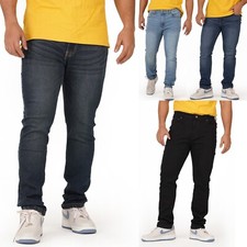Men's Straight Slim Fit Flex Stretch Premium Washed Jeans Comfy Denim Pants picture