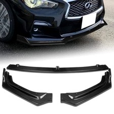 3Pcs Real Carbon Fiber Front Bumper Lip Side Splitter Kit 2018-2024 Infiniti Q50 picture