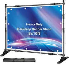 8'x10' Step and Repeat Banner Stand Adjustable Telescopic Trade Show Backdrop US picture
