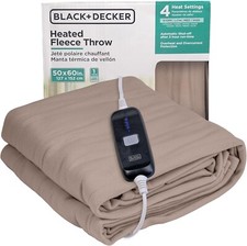 BLACK+DECKER Heated Throw Blanket, 50