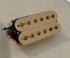 Vintage Double Cream Humbucker Electric Guitar Pickup Braided Wire 7.4-5K Tested picture