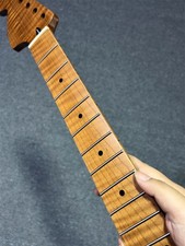 left big head matte 22fret Roasted flame maple Electric guitar neck DIY part picture