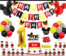 Mickey Mouse 1st Birthday Party Decorations,Party Supplies Included Banner picture