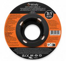 Wirefy 1/8 Heat Shrink Tubing 3:1 Adhesive Lined Black 50 Feet picture