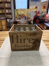 Antique Hires Root Beer Extract Wooden Crate w/ 12 Bottles Advertising RARE picture